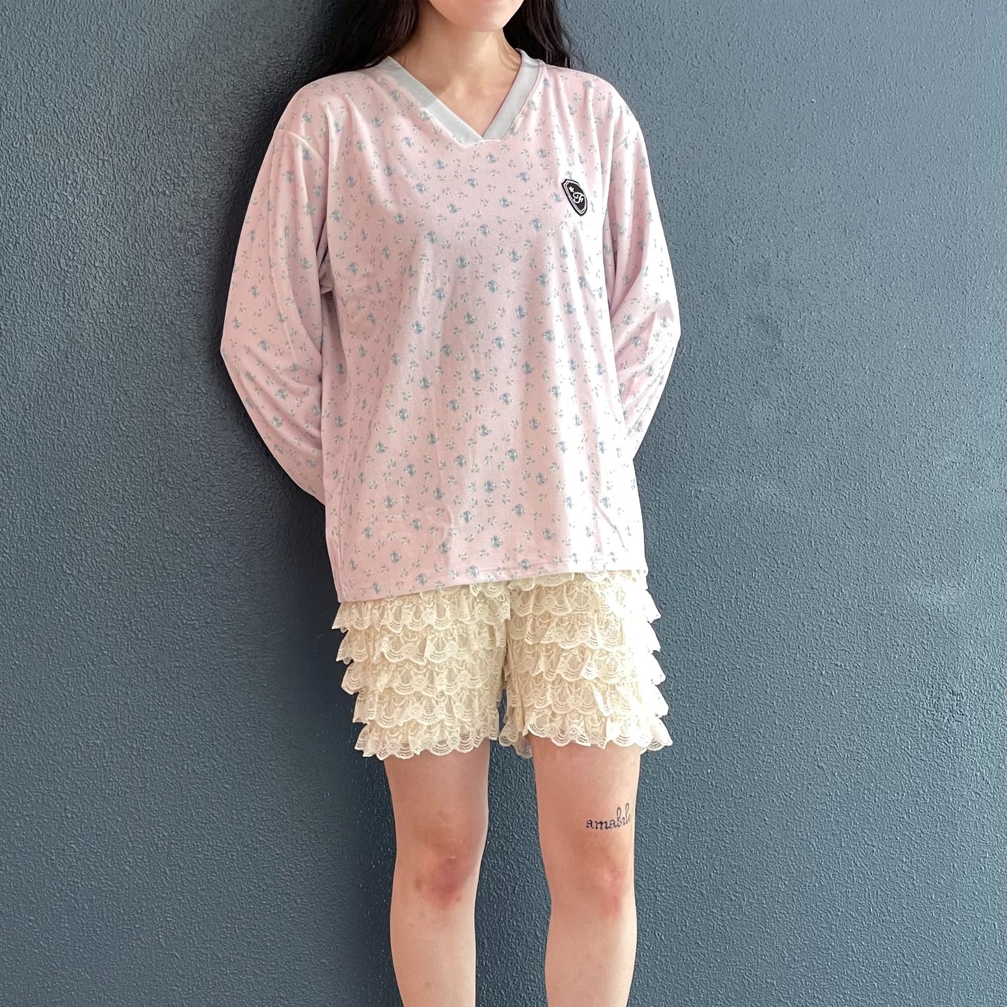 Nell biker shorts / Butter cream / フリルレースショーツ