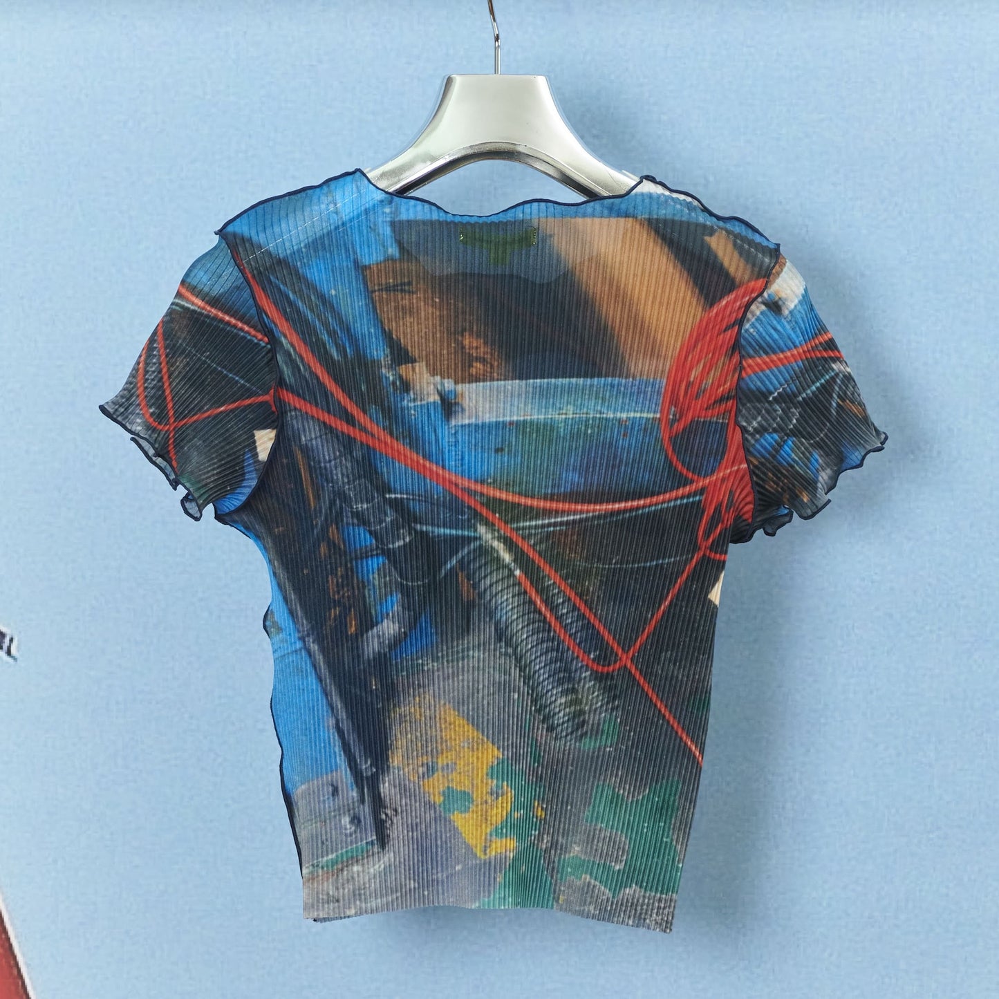 SHEER GRAPHIC TINY TOP / BLUE MESS / コンパクトグラフィックトップ