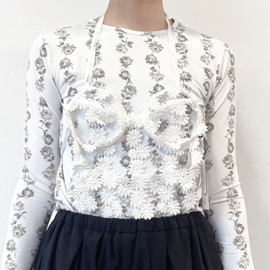 Flower Bustier / White / フラワービスチェ