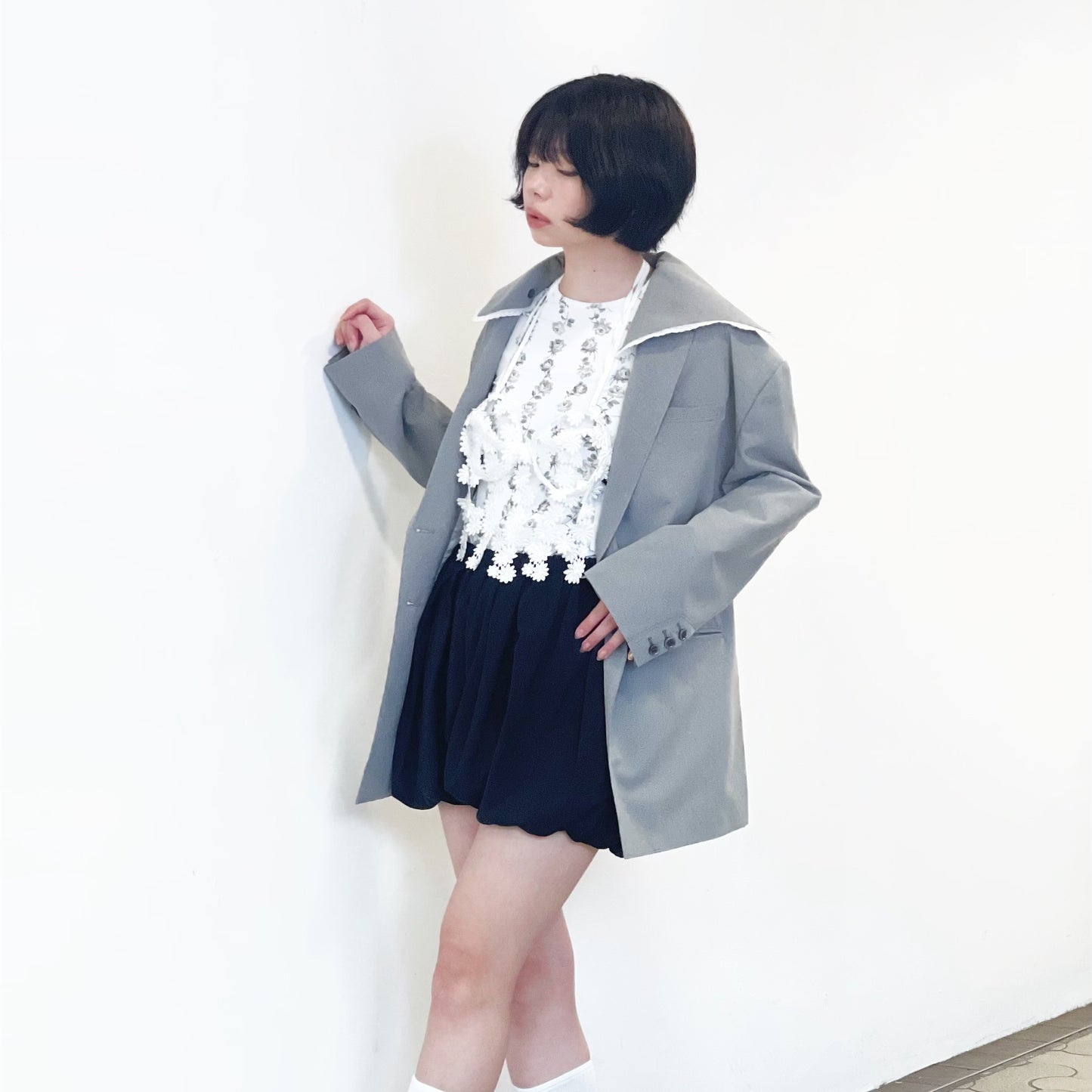 Flower Bustier / White / フラワービスチェ