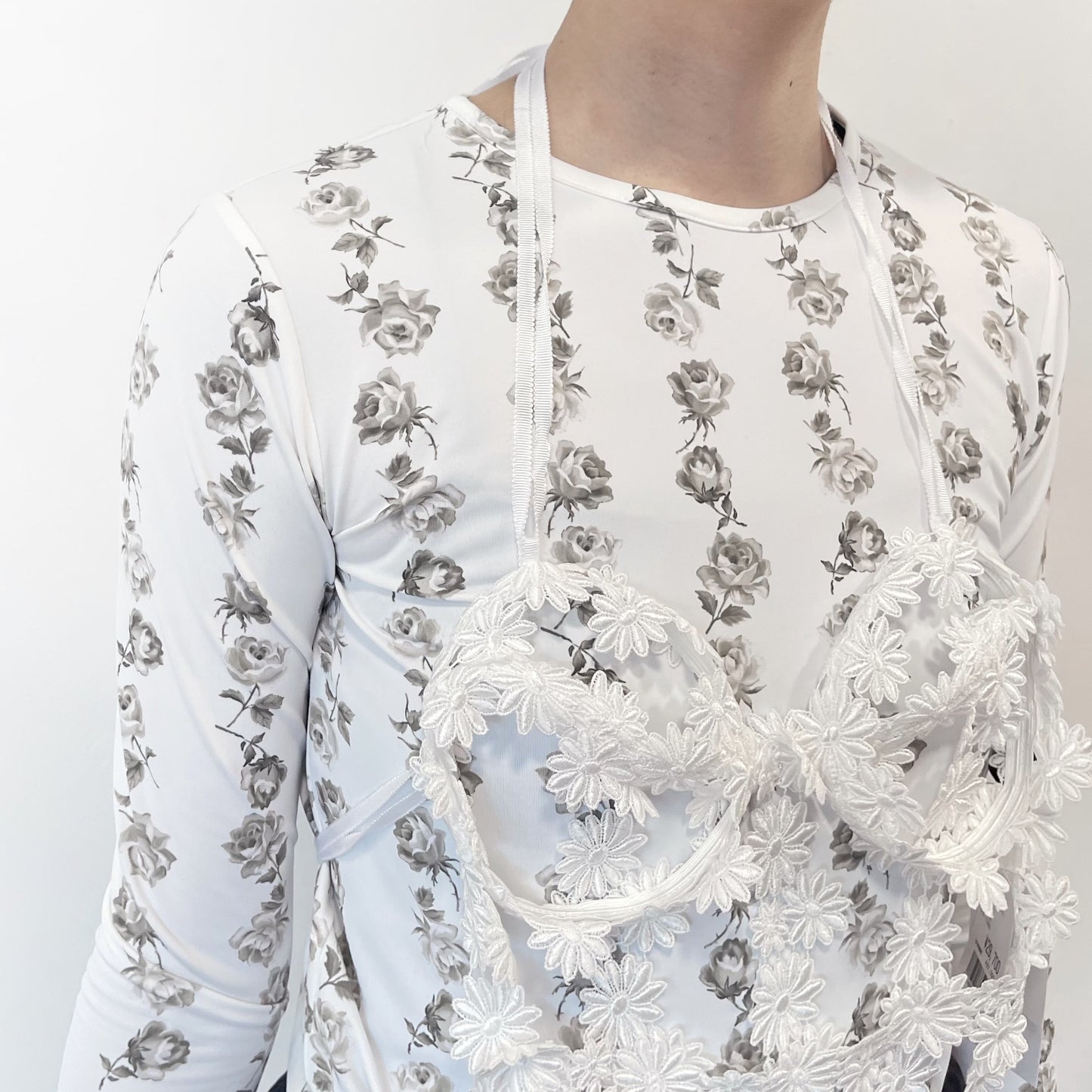Flower Bustier / White / フラワービスチェ