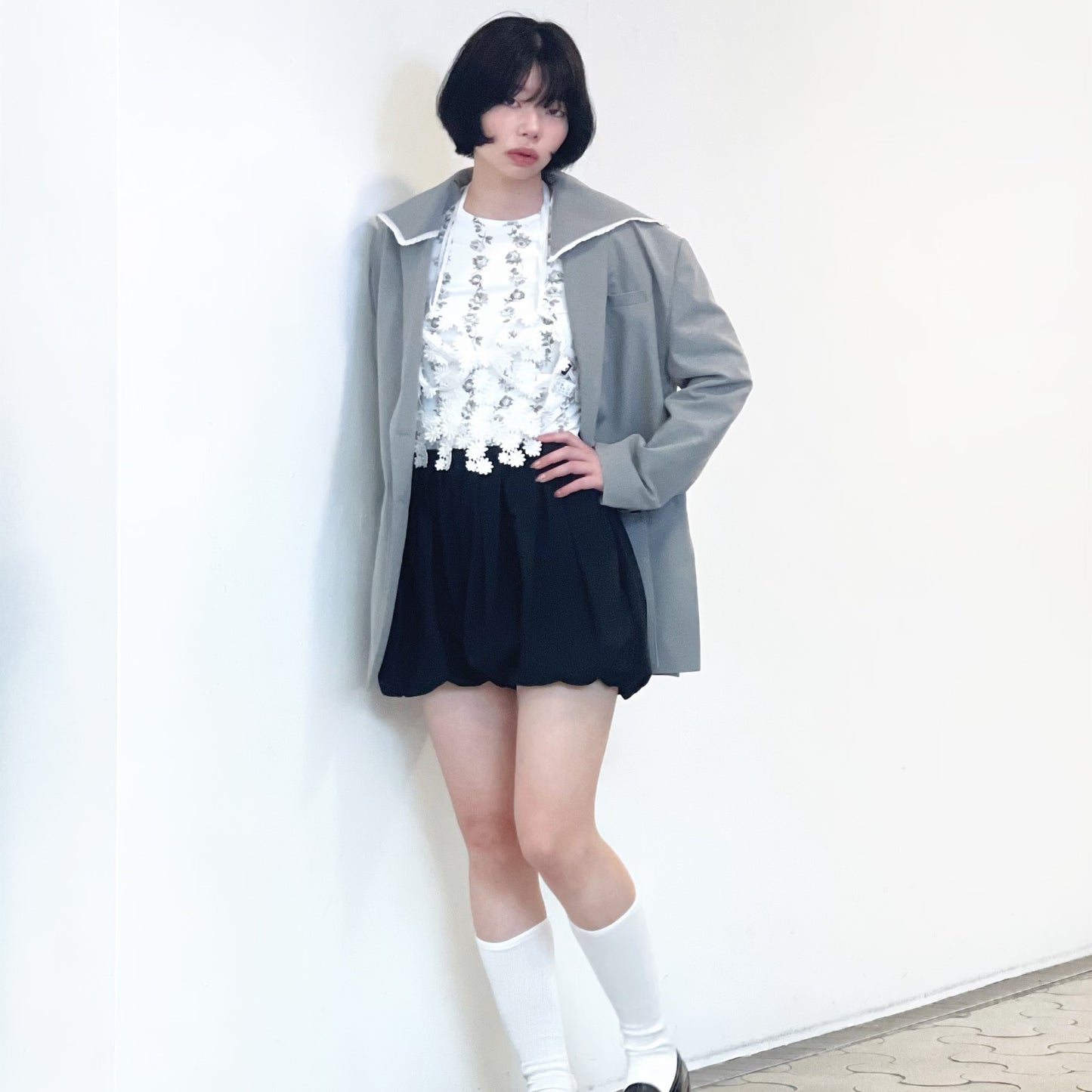 Flower Bustier / White / フラワービスチェ