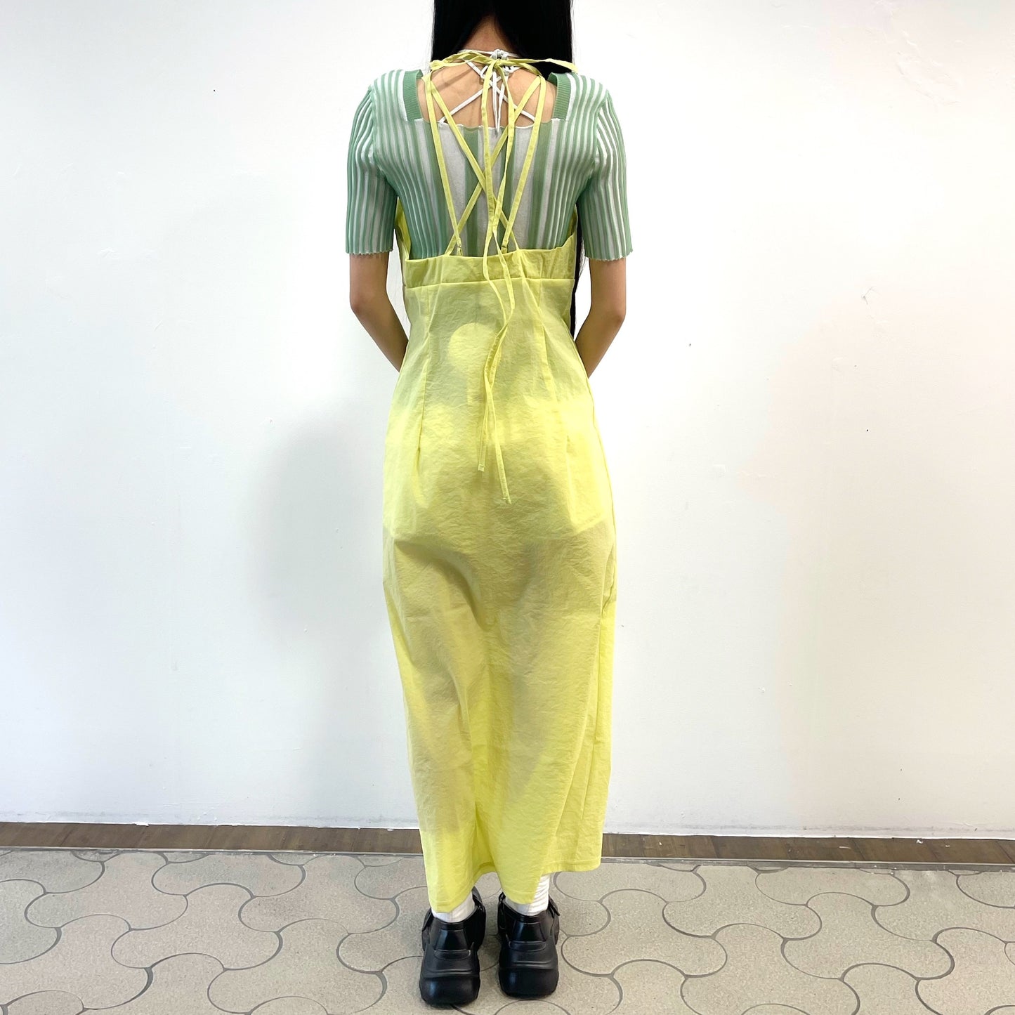 Ribbon chorker dress / Lime / リボンチョーカーワンピース