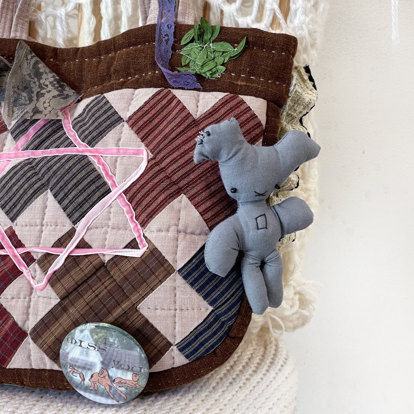 Patch work Bag+ / Brown / パッチワークトートバッグ