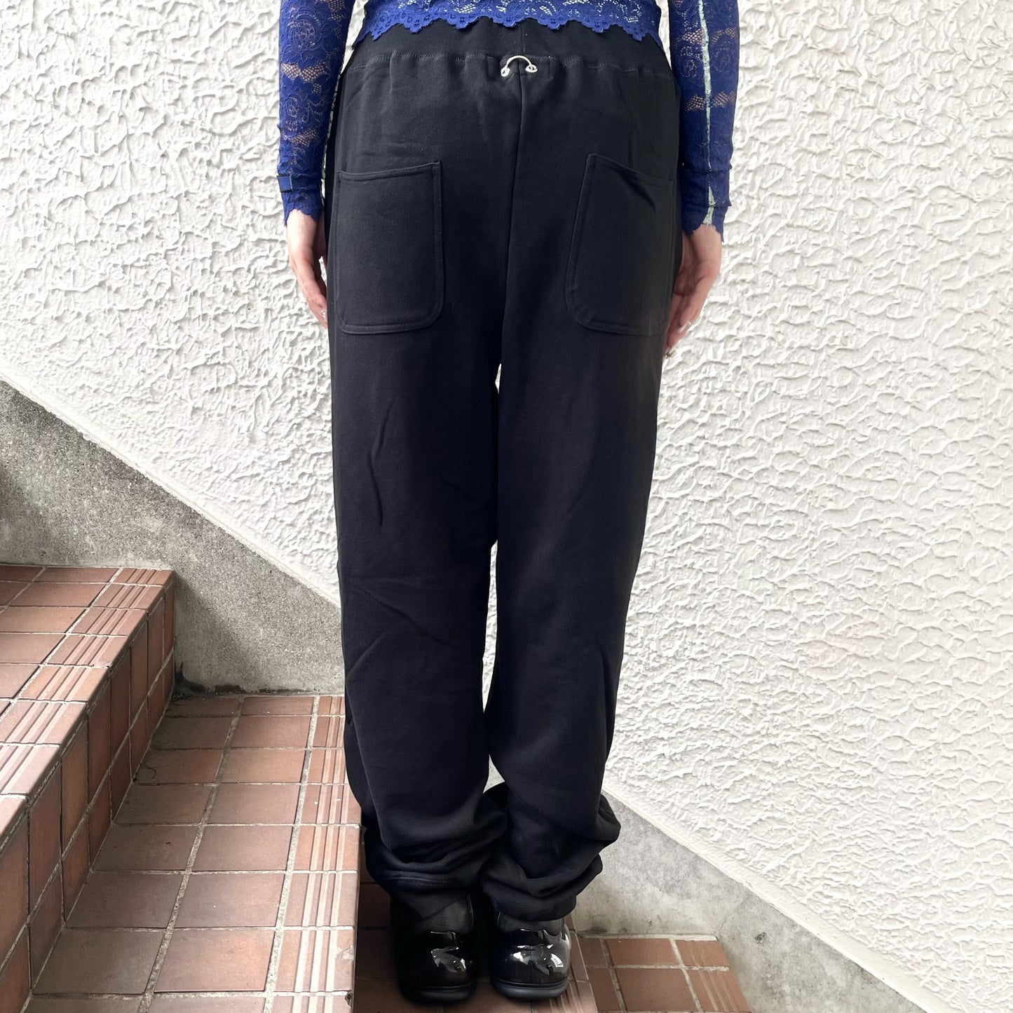 SUIT RECONSTRUCTED DOCKING PANTS / BLACK / スーツドッキングスウェットパンツ