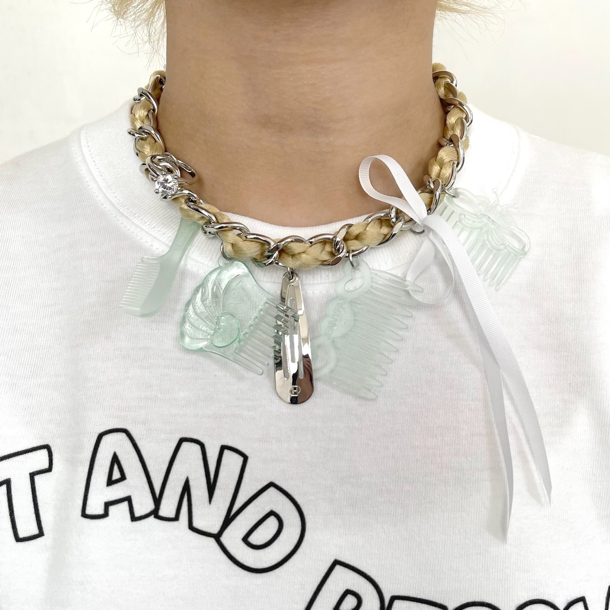 HAIRD NECKLACE / MINT / D'heygereコラボレーションネックレス