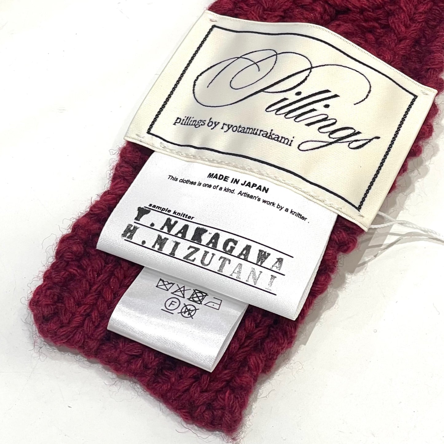 Worry scarf / burgundy / ロバパーツケーブルマフラー