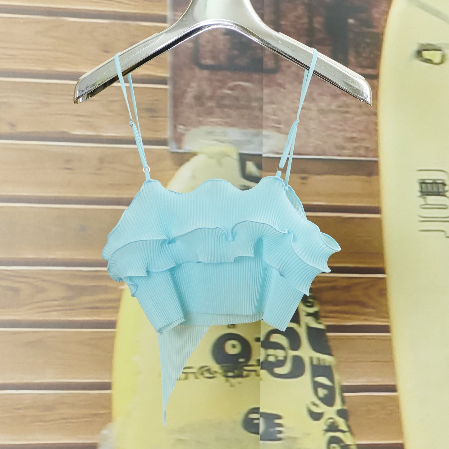 RIPPLE SHEER CAMISOLE / RAMUNE / メロウフリルプリーツキャミソール