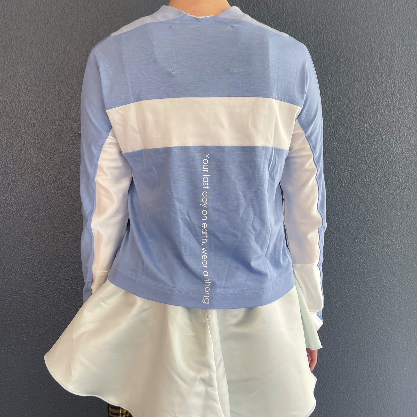 MESSAGE T-SHIRT / BLUE / ランジェリーロングスリーブTシャツ