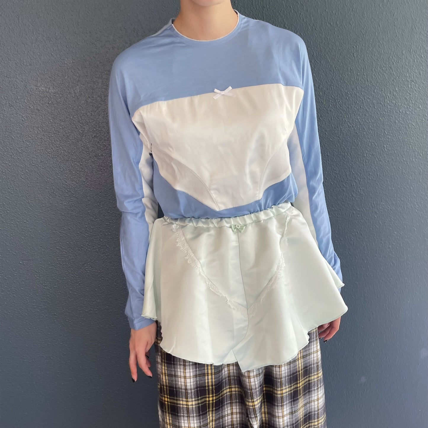 MESSAGE T-SHIRT / BLUE / ランジェリーロングスリーブTシャツ