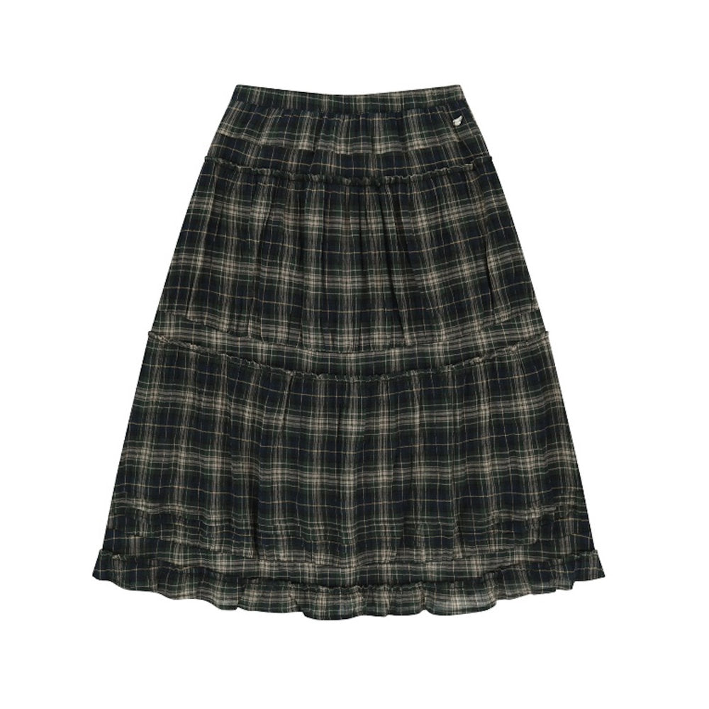 SHIRRING MIDI SKIRT / CHECK / シャーリングミディスカート