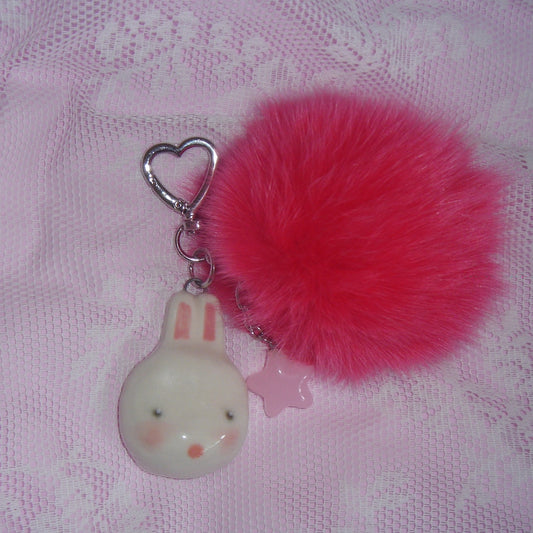 Mica keyring / うさぎのセラミックキーリング