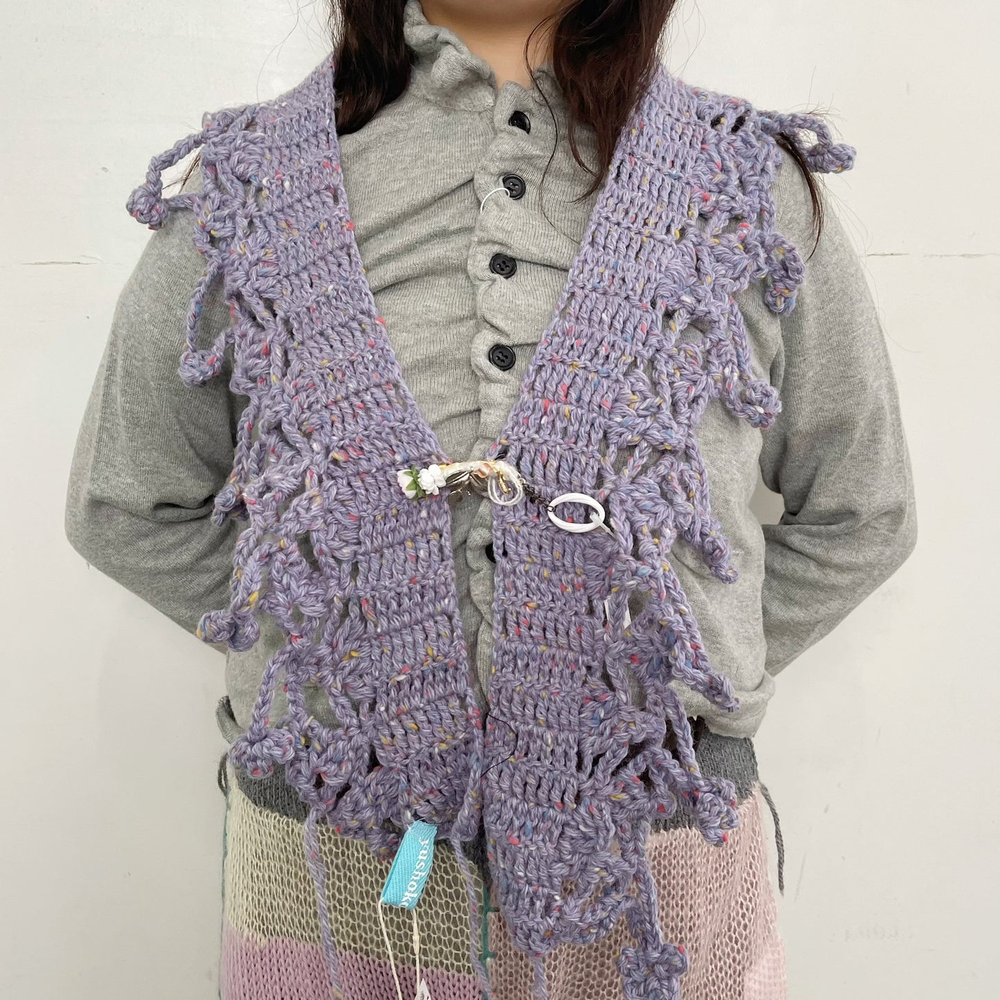 necklace scarf / Purple / ハンドニットネックレススカーフ