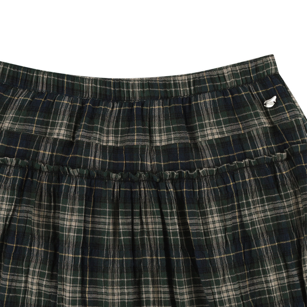 SHIRRING MIDI SKIRT / CHECK / シャーリングミディスカート