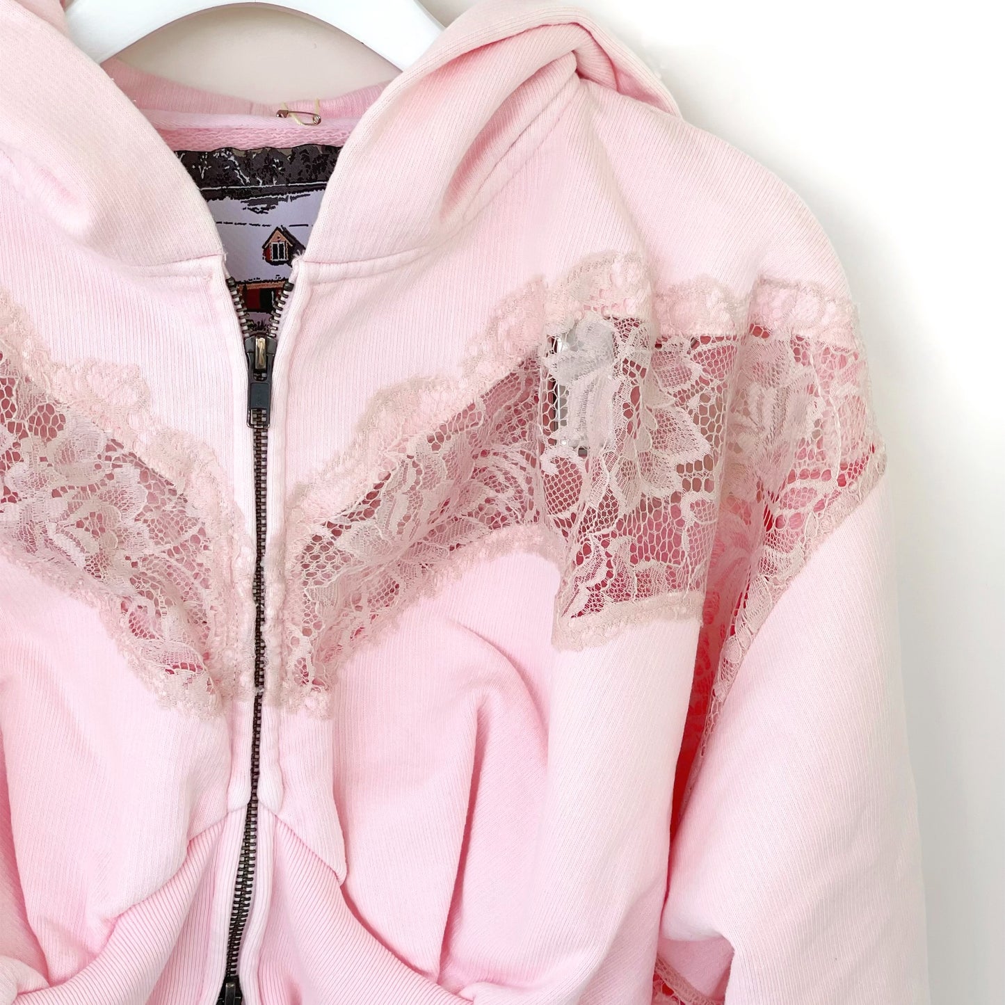 LACE PARKER / PINK / レースフーディー