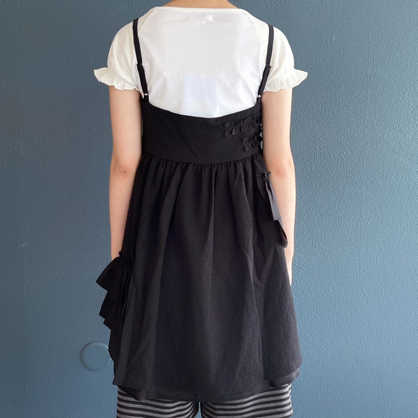 Ruffled Sleeveless Volume Dress / Black / ラッフルスリーブレスワンピース