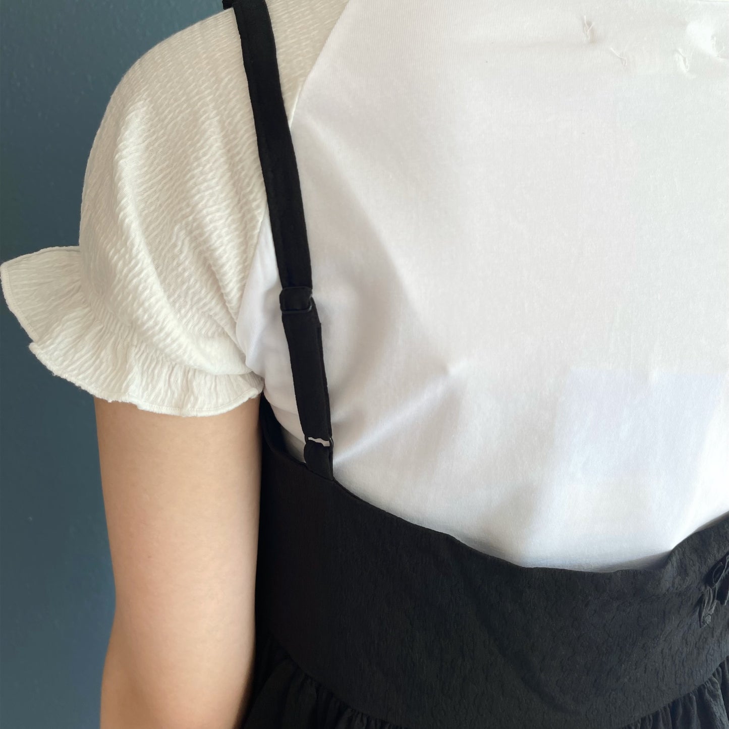 Ruffled Sleeveless Volume Dress / Black / ラッフルスリーブレスワンピース