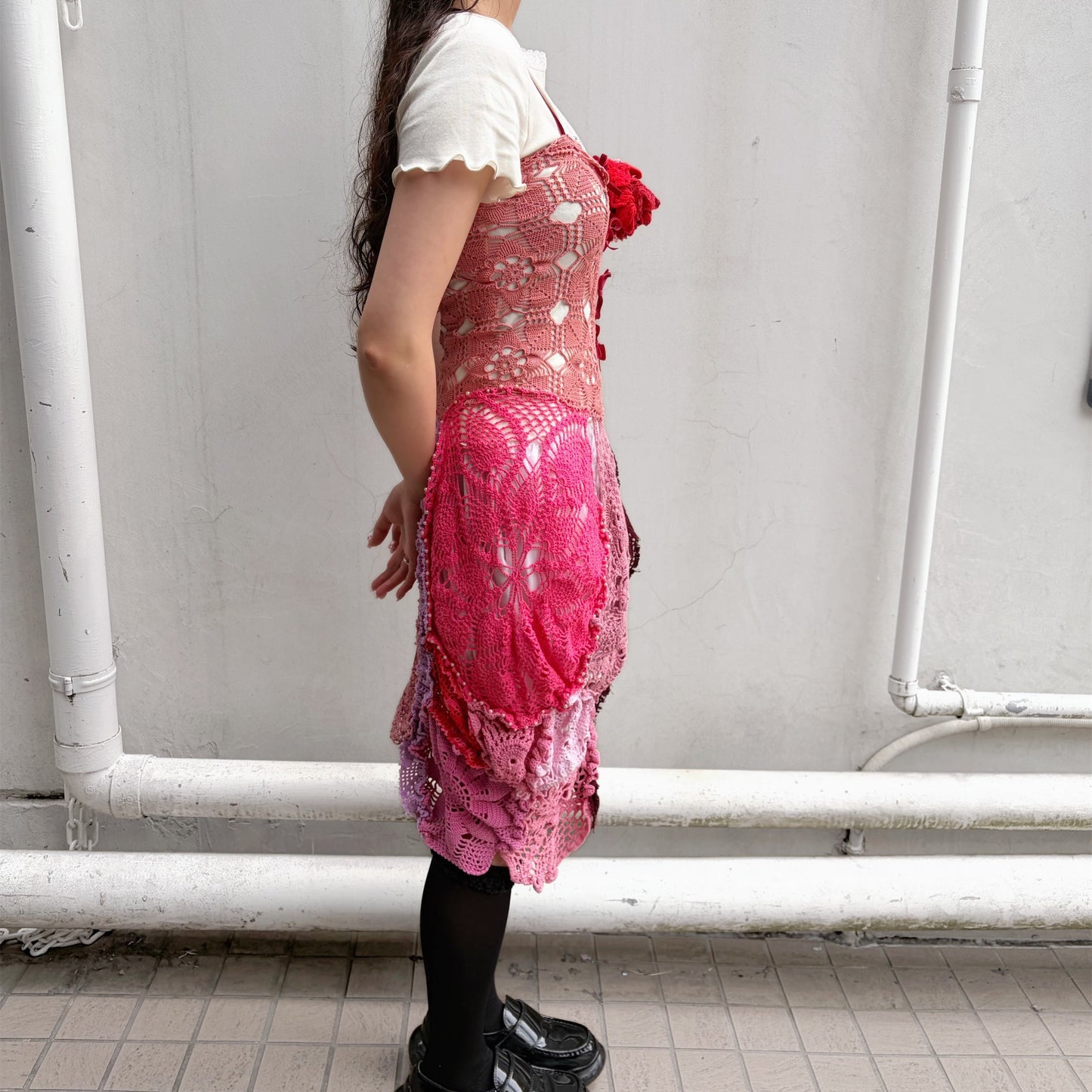 CROCHET DRESS / MIX PINK / クロシェドレス