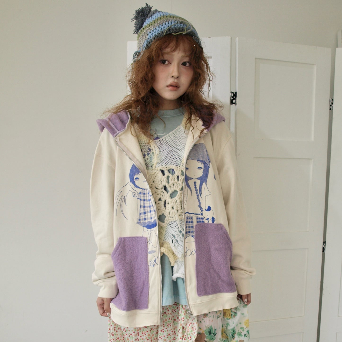 Patch work knit hat / Mix / パッチワークニットハット