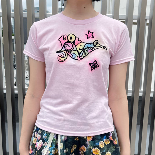 love me tee / pink / エアブラシグラフィックTシャツ