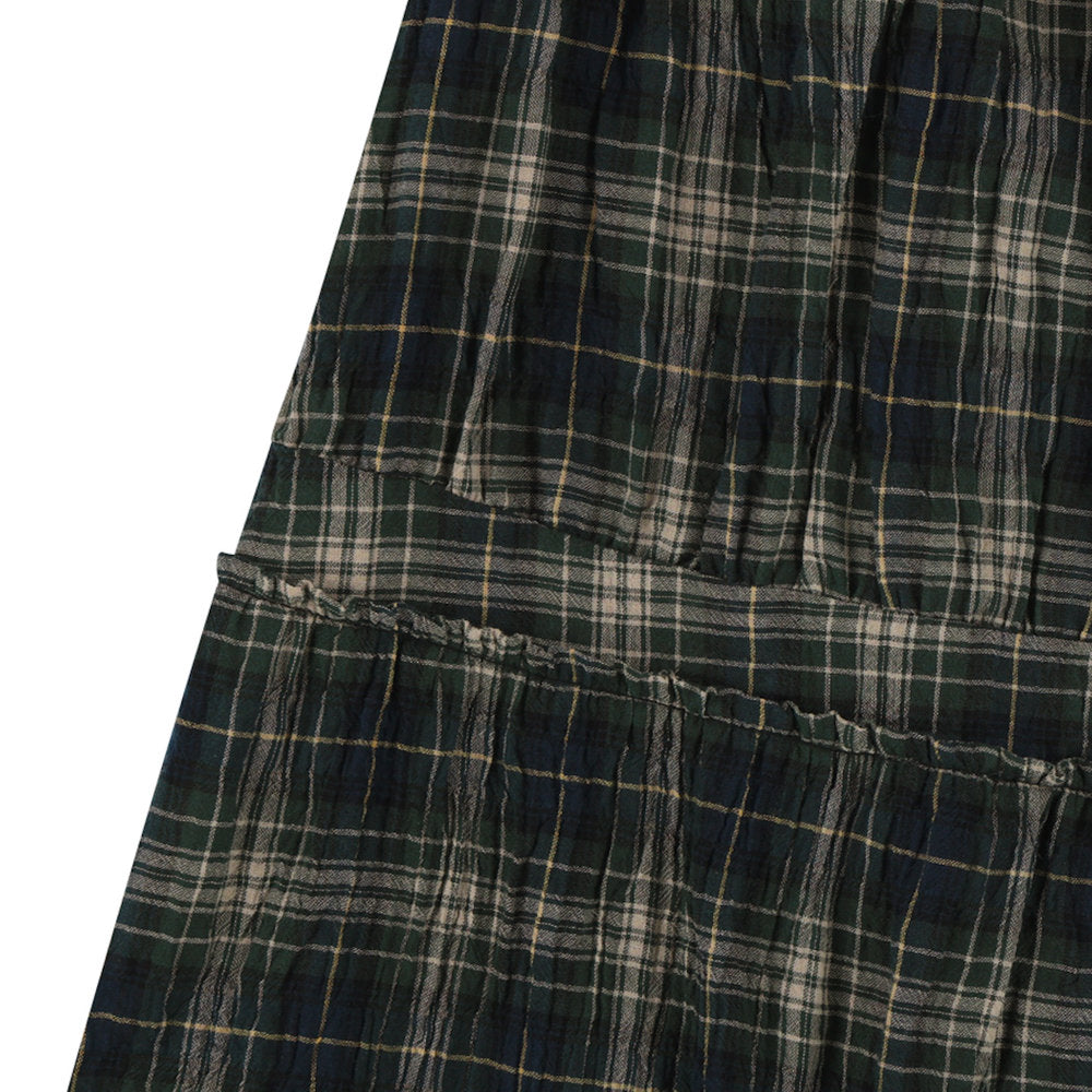 SHIRRING MIDI SKIRT / CHECK / シャーリングミディスカート