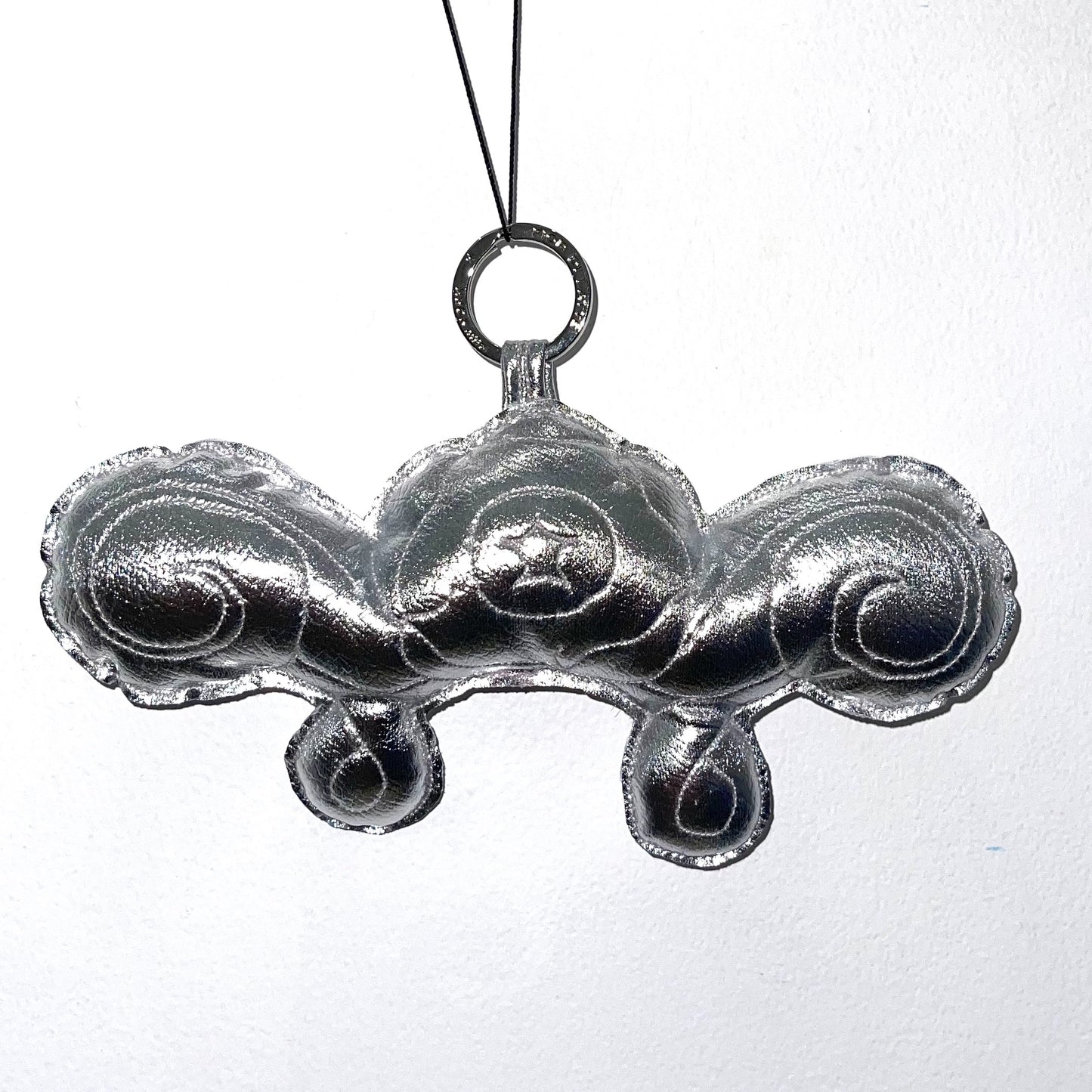 CORNER FLOWER KEYCHAIN / SILVER / キルティングキーホルダー