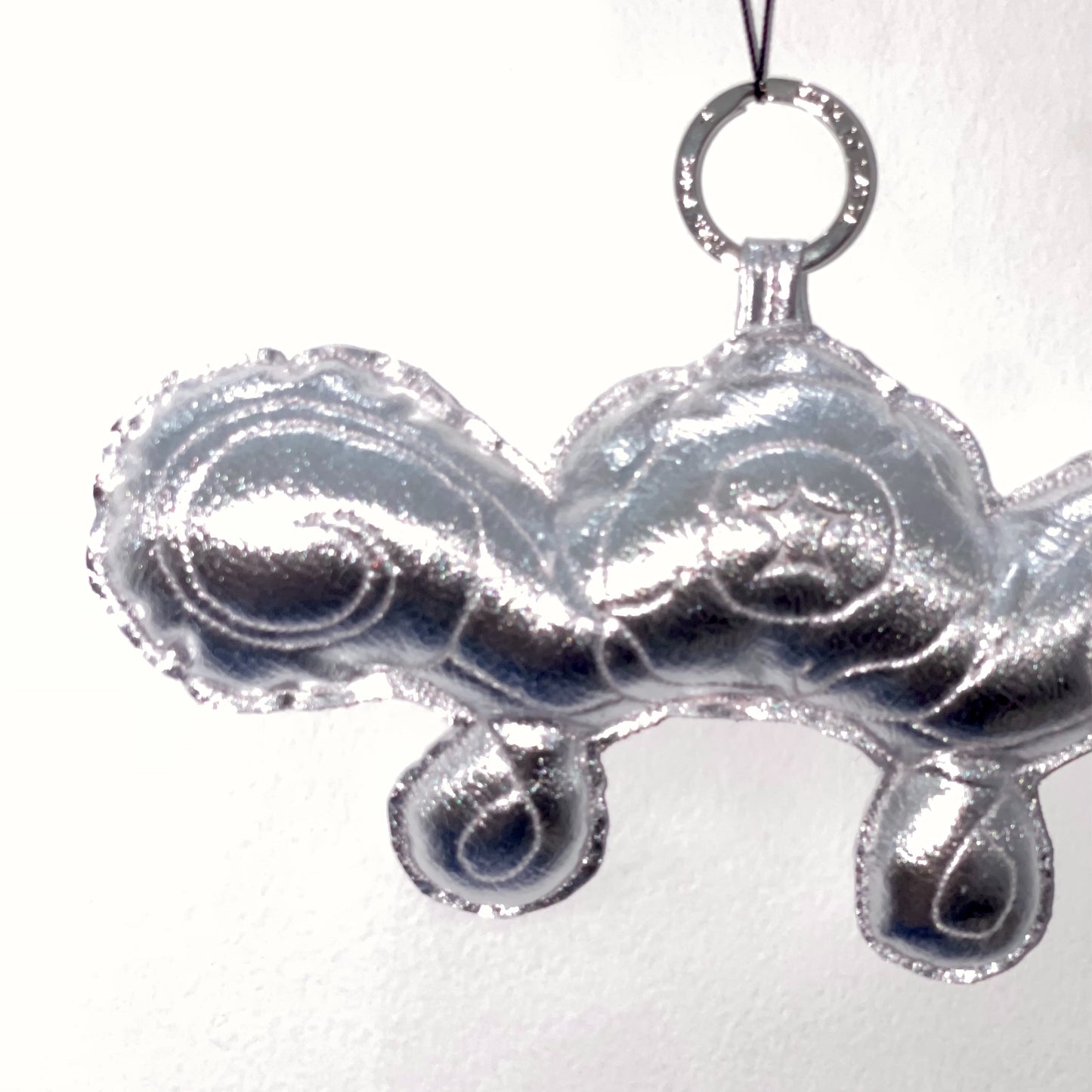 CORNER FLOWER KEYCHAIN / SILVER / キルティングキーホルダー