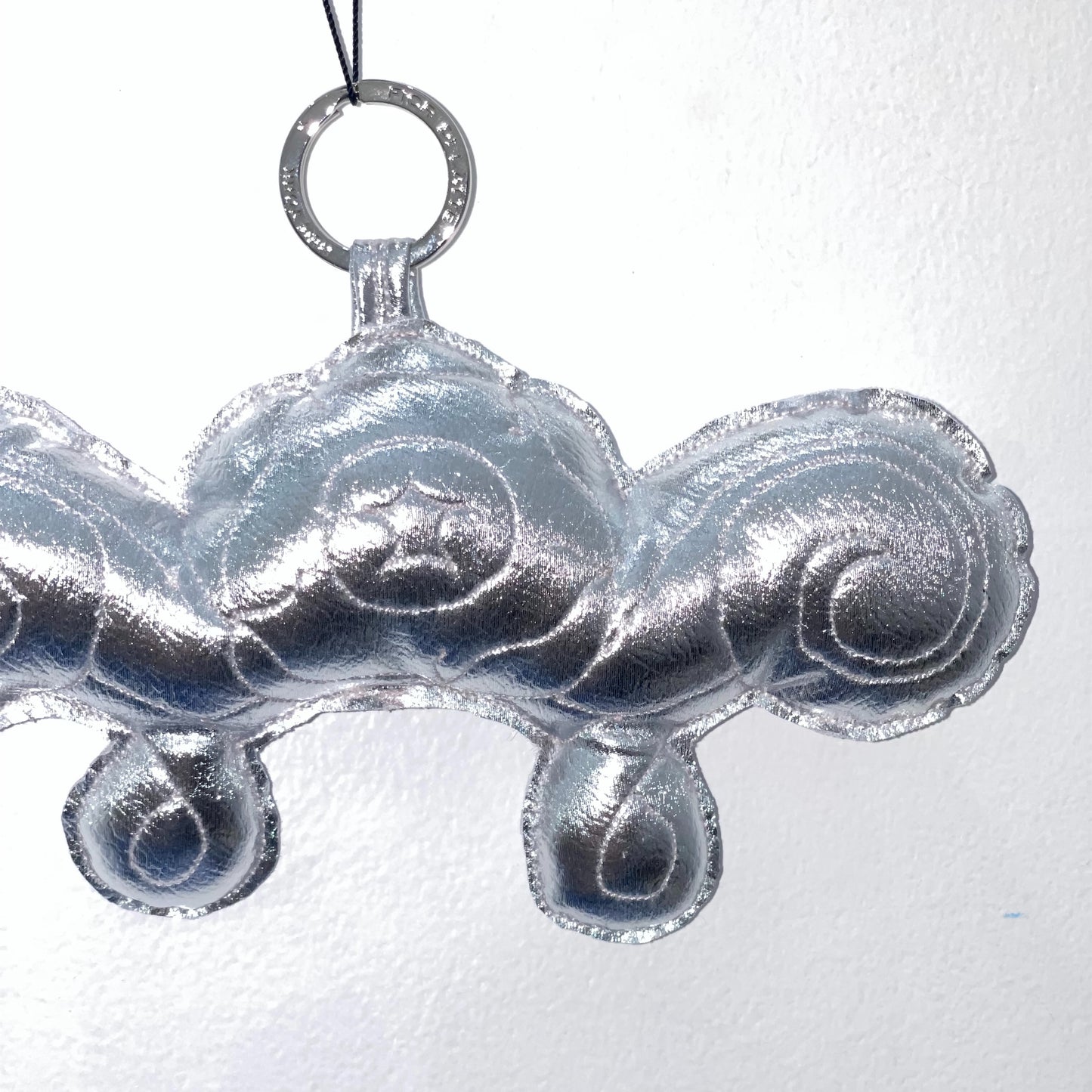 CORNER FLOWER KEYCHAIN / SILVER / キルティングキーホルダー