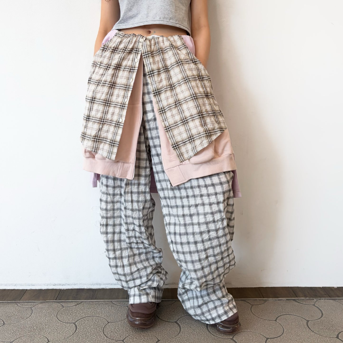 LAYERED PANTS / WHITE-BEIGE / レイヤードパンツ