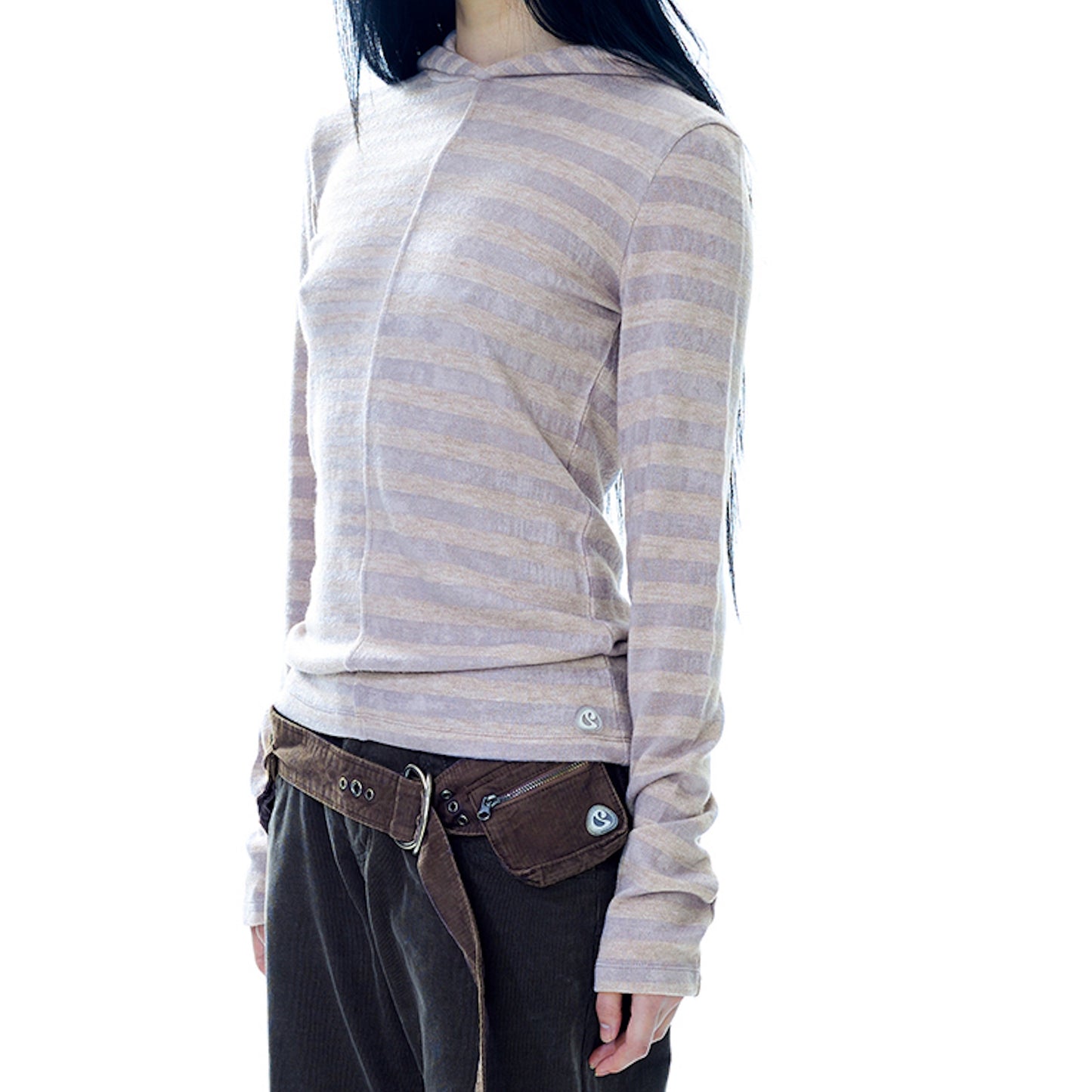 MIXED STRIPE HOODIE / PURPLE / ミックスストライプフーディー