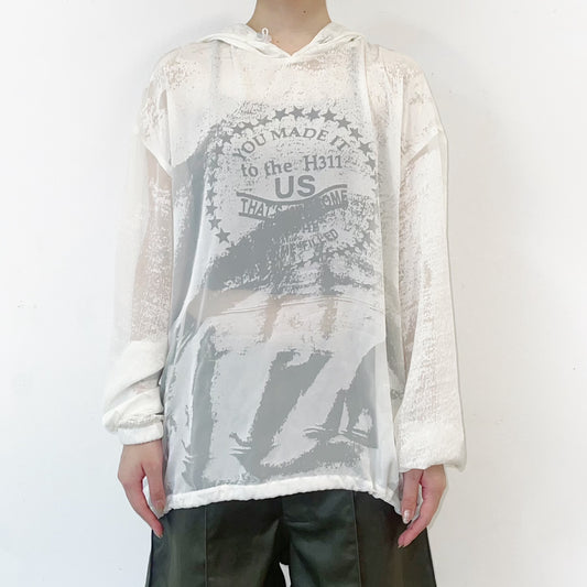 Opal Parka / Off White / オパール加工シアーパーカ