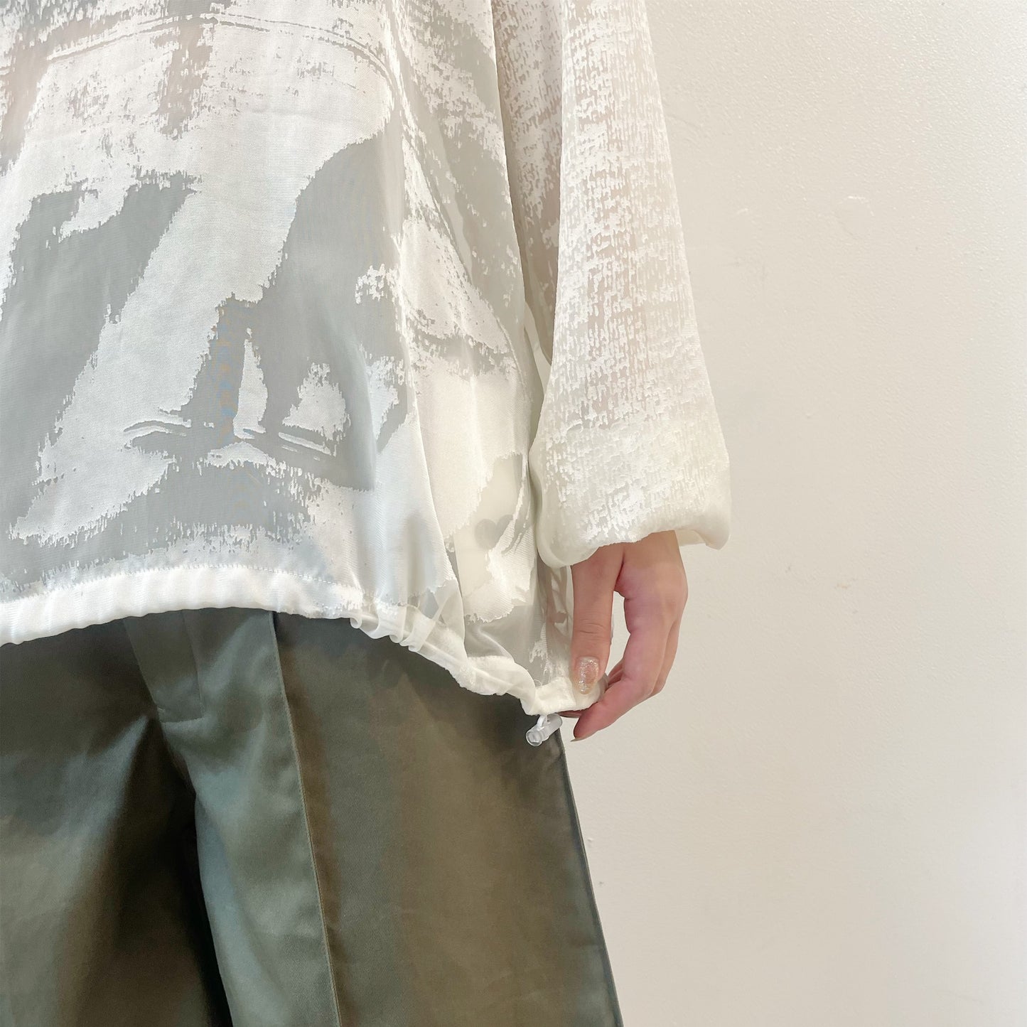 Opal Parka / Off White / オパール加工シアーパーカ