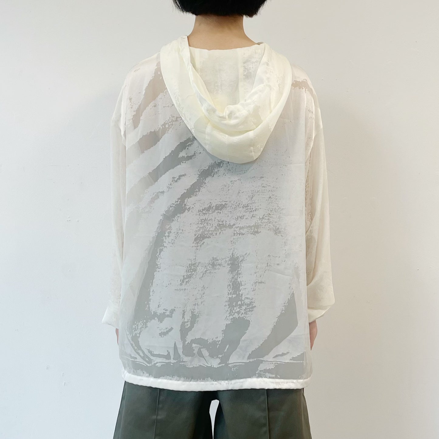 Opal Parka / Off White / オパール加工シアーパーカ