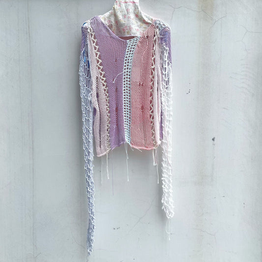 Long sleeve Knit Jumper / Pink / ロングスリーブニット