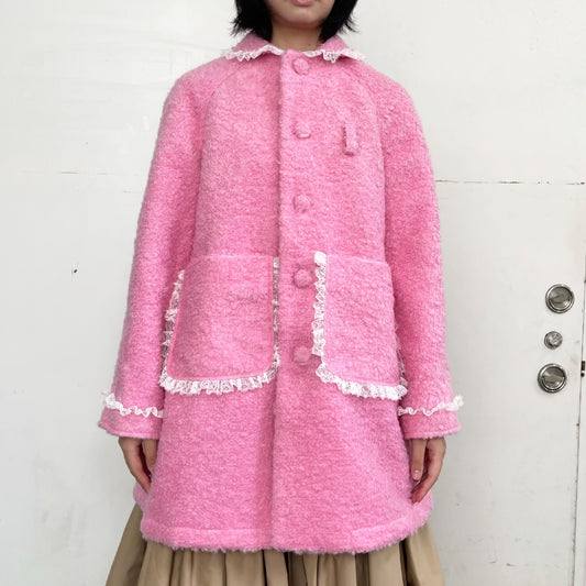 Ribbon long coat / Pink / リボンロングコート