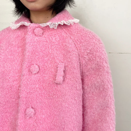 Ribbon long coat / Pink / リボンロングコート