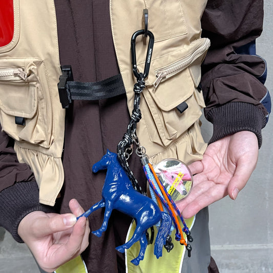HORSE FRINGE KEY HOULDER / BLUE / ホースフリンジキーホルダー