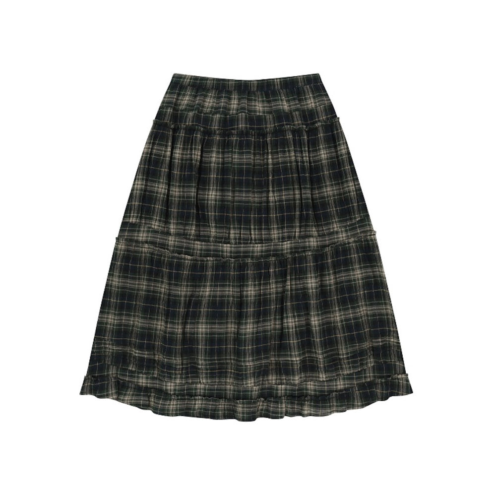 SHIRRING MIDI SKIRT / CHECK / シャーリングミディスカート