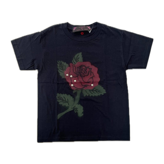 rose tee / black / エアブラシグラフィックTシャツ