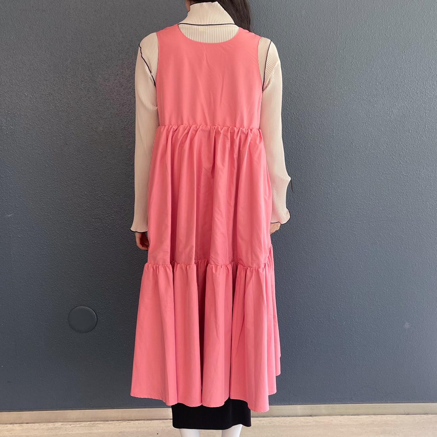 REVERSIBLE GATHER ONE-PIECE / BLUE x PINK / リバーシブルギャザーワンピース