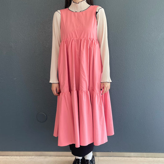 REVERSIBLE GATHER ONE-PIECE / BLUE x PINK / リバーシブルギャザーワンピース