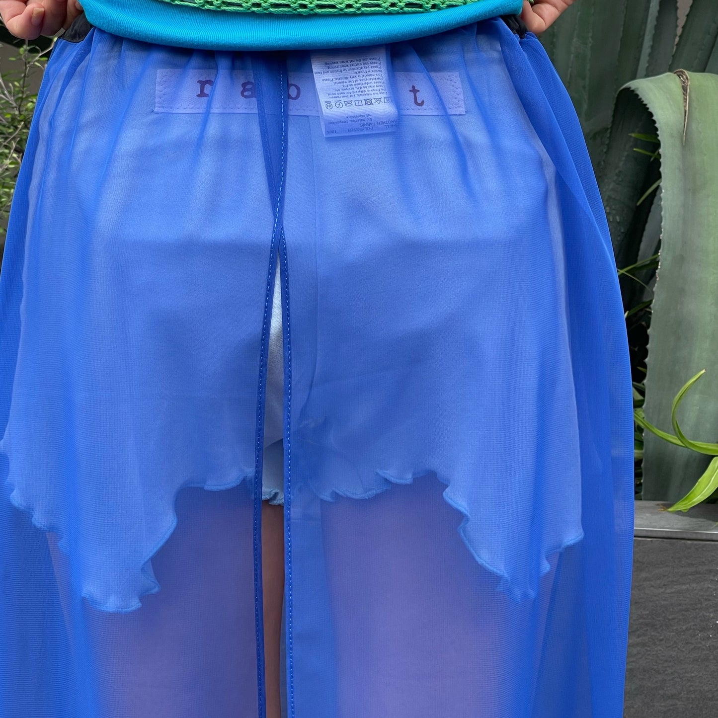 CHIFFON LONG SKIRT / BLUE / シフォンロングワンピース