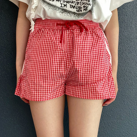 Side Lace Shorts / Red / サイドレースショーツ