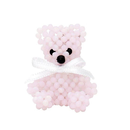 Teddy Bear Key Ring / Baby Pink / テディベアのビーズキーリング