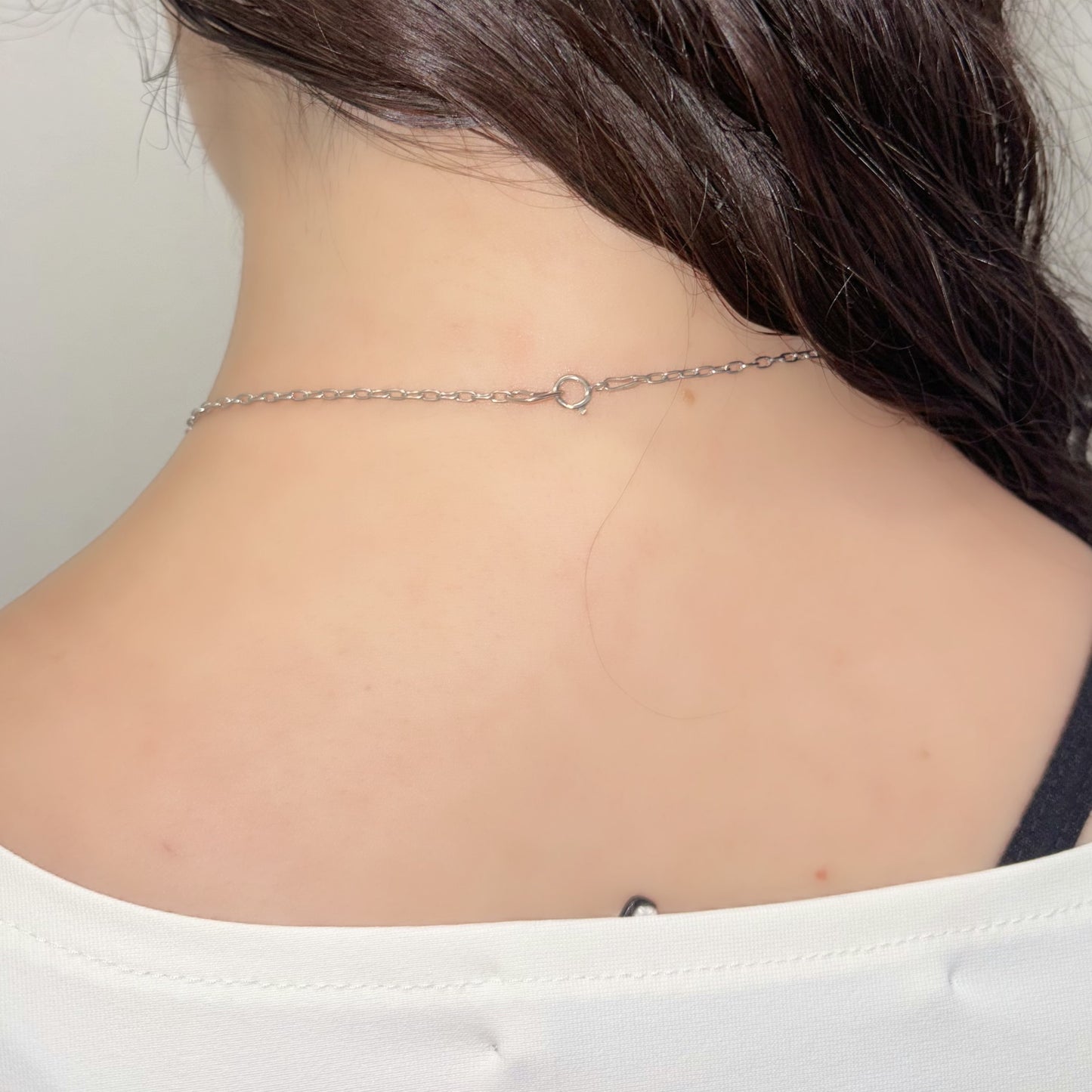 cat necklace / zirconia × quartz / ねこネックレス