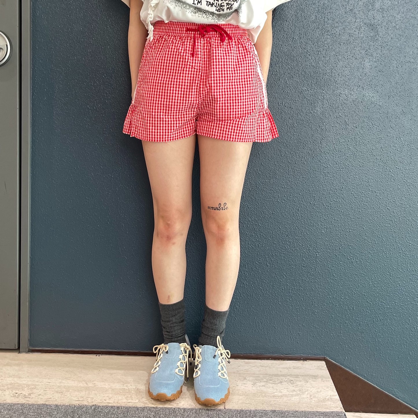 Side Lace Shorts / Red / サイドレースショーツ
