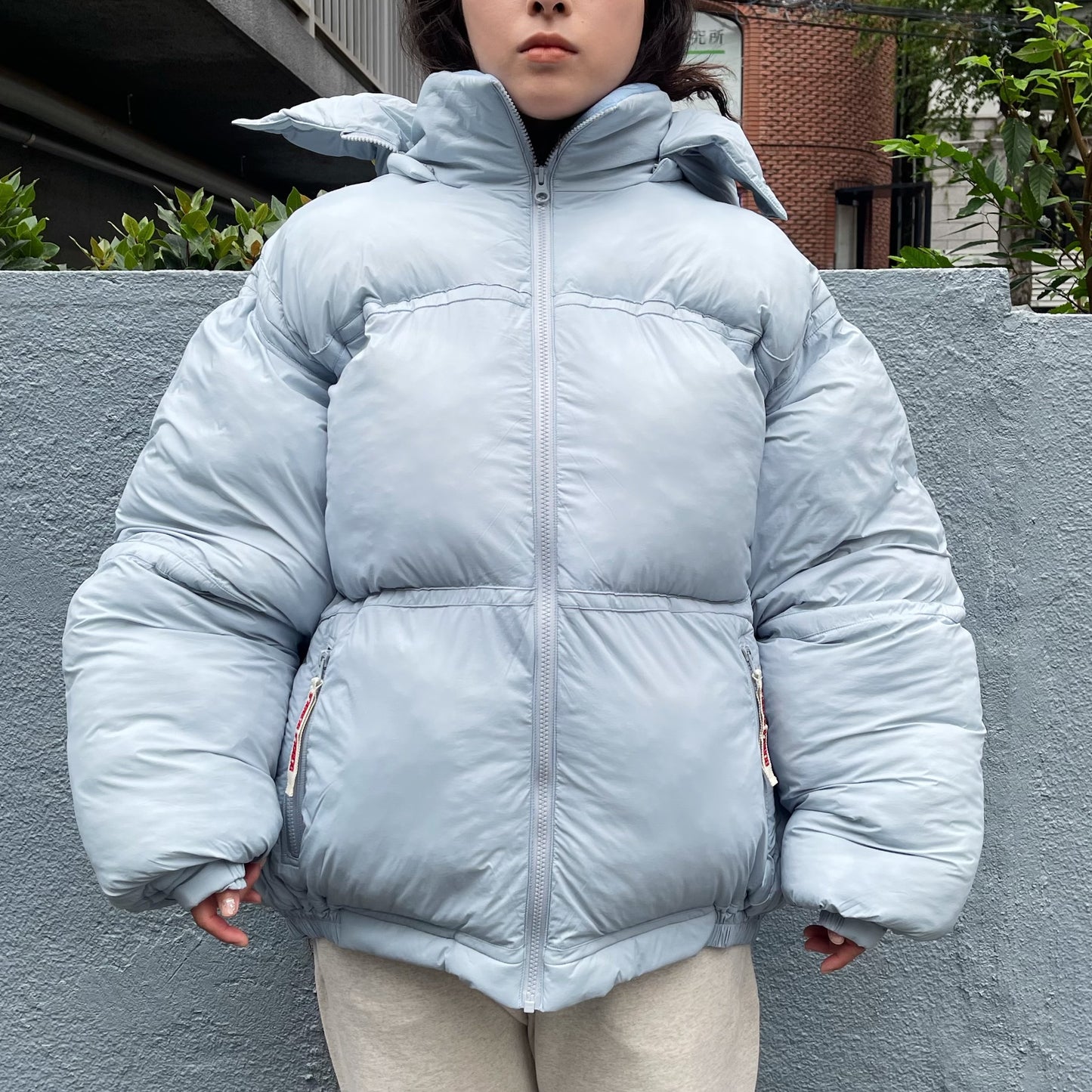 Animal free bubble down jacket / DUST AQUA / ライトボリュームダウン