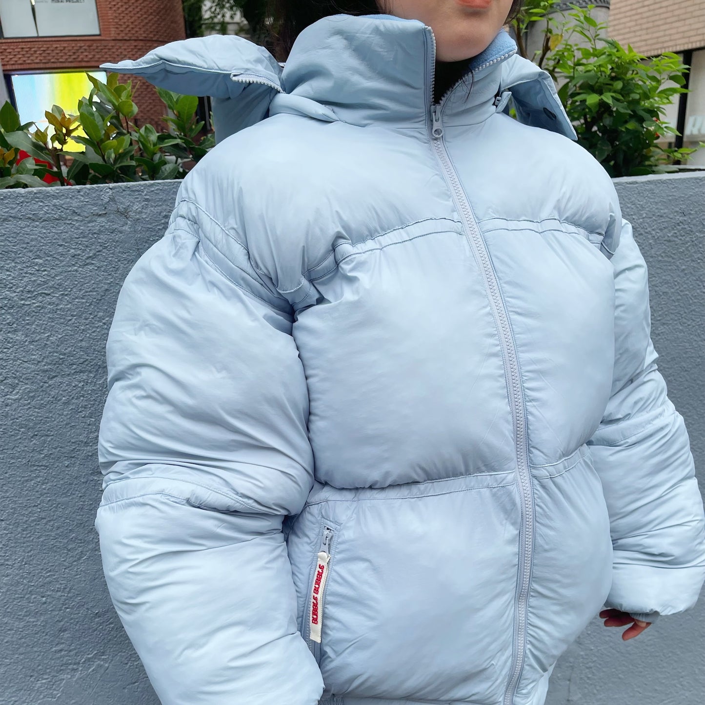 Animal free bubble down jacket / DUST AQUA / ライトボリュームダウン