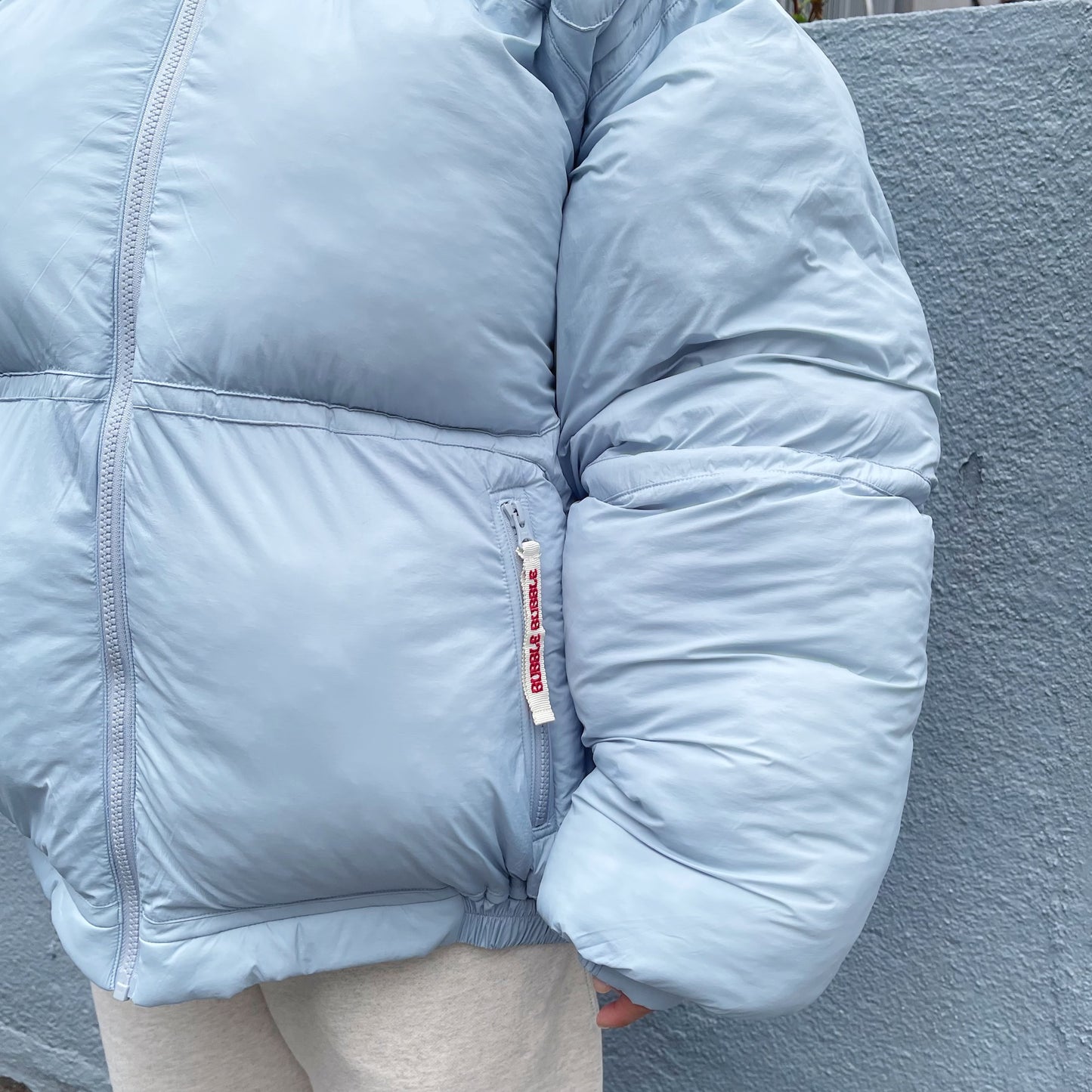 Animal free bubble down jacket / DUST AQUA / ライトボリュームダウン