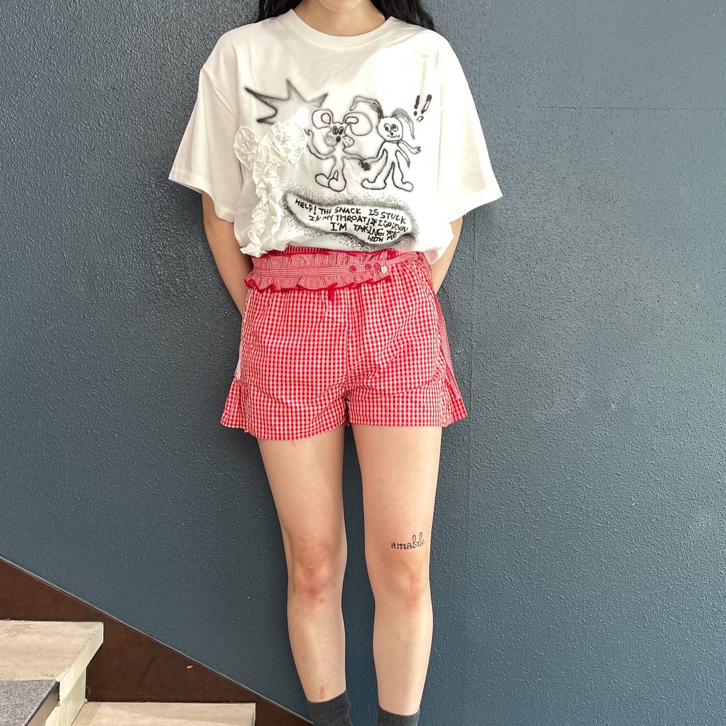 Side Lace Shorts / Red / サイドレースショーツ